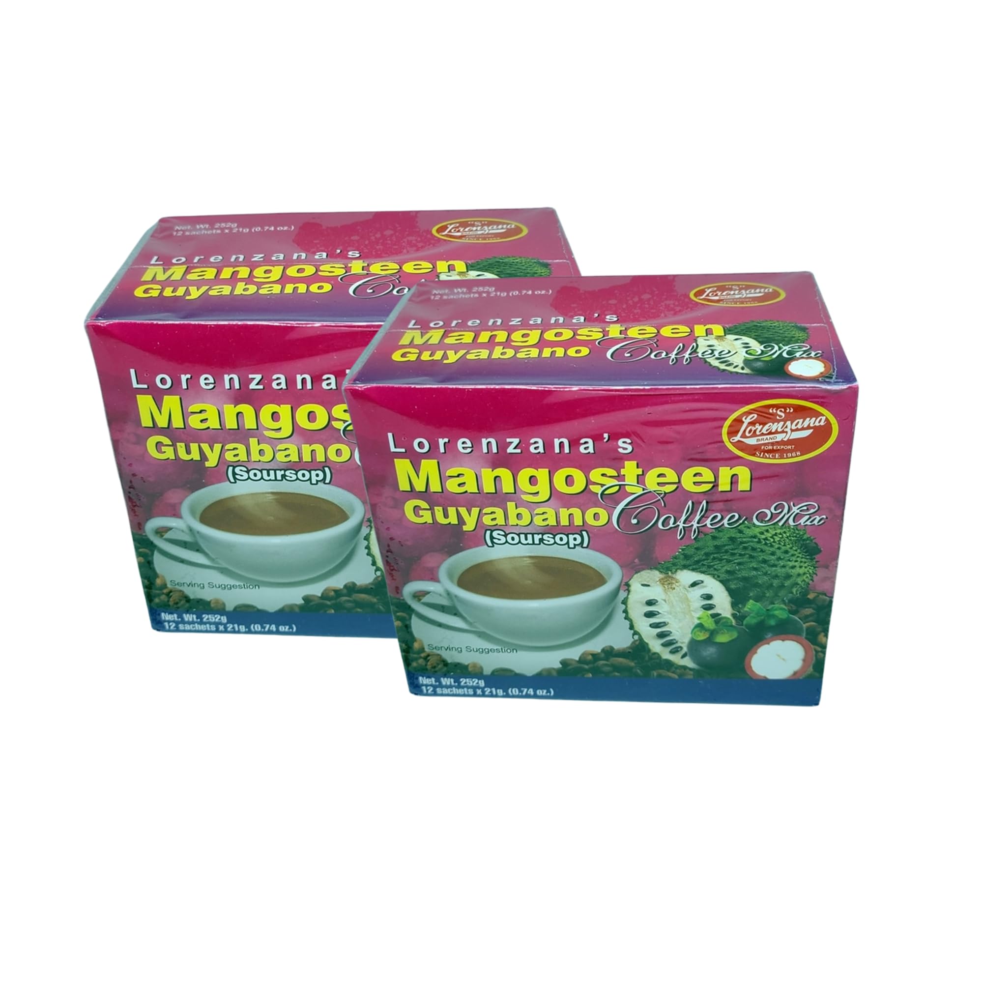 Lorenzana's Mangosteen Guyabano Coffee Mix 12 sachets x 21g (2, 12 sachets)