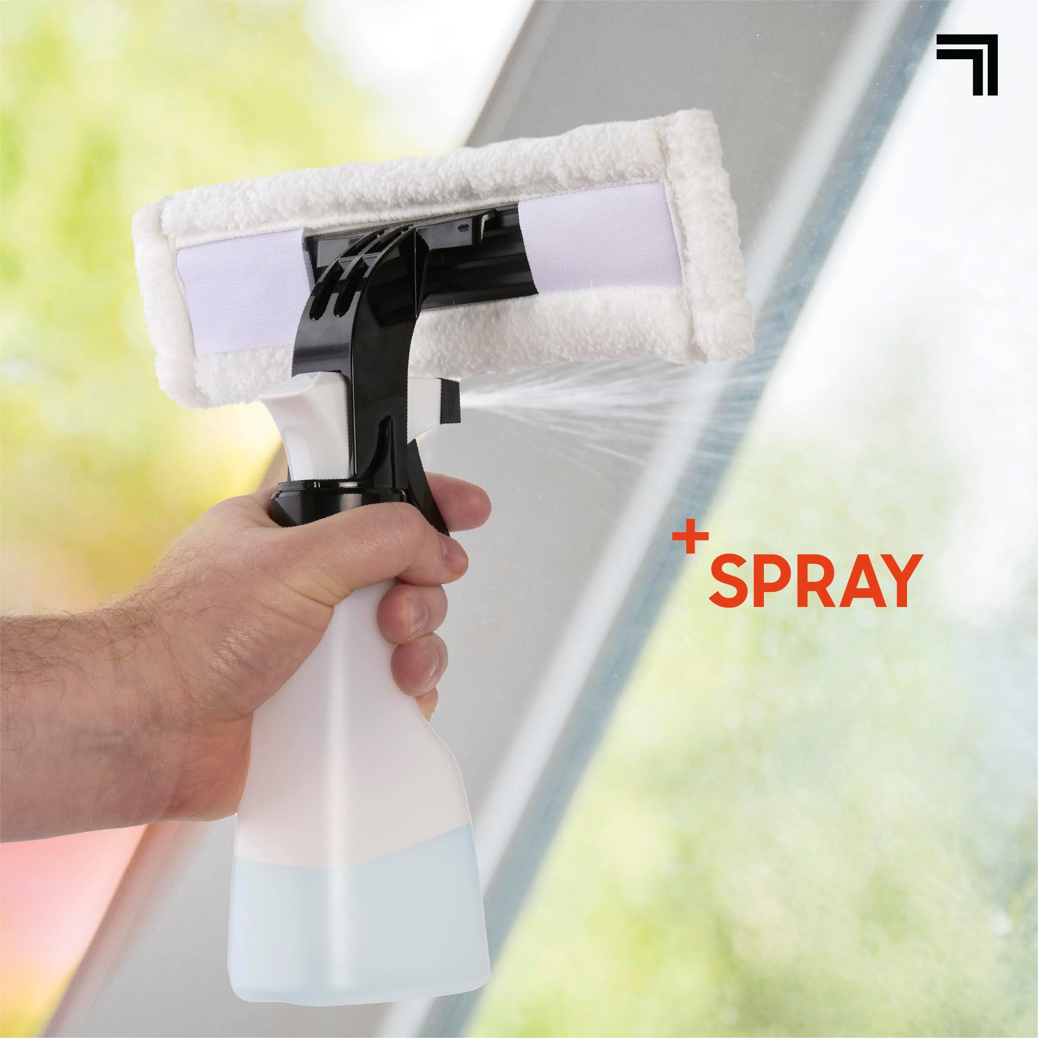 Sharper Image® 2-in-1 Window Vacuum Cleaner Kit - Cordless Squeegee, Spray Bottle, 11" Blade, 2 Washable Microfiber Pads| Cleaning Supplies Tool Set|
