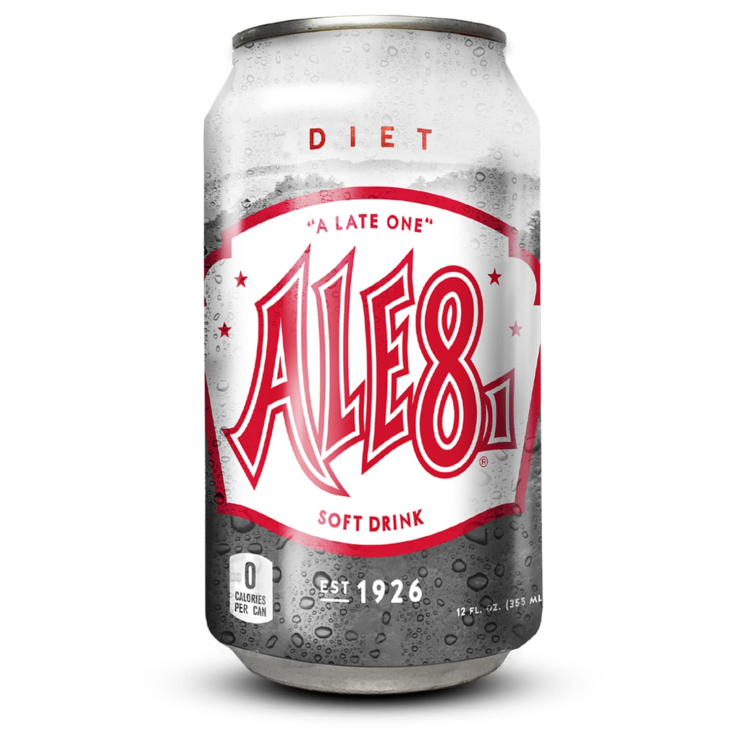 Ale 8 One Ginger Ale Soda with a Caffeine Kick & Hint of Citrus - Original Flavor - Zero Sugar - 12 Pack, Case of 12 Oz Cans - Sugar Free Ginger Soft