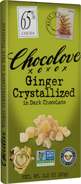 CHOC BAR DRK GINGER CRYST 3.2OZ