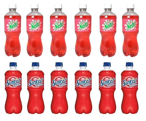 LUV BOX-Variety Soft Drinks Pack , 20 oz , Pack of 12, Nehi Peach , SUNKIST STRAWBERRY