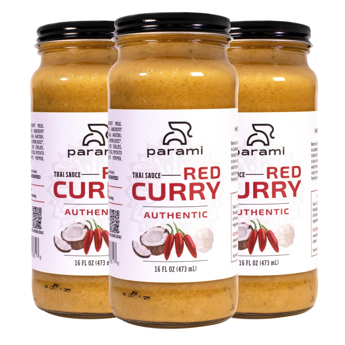 Parami Thai Curry Sauce Size 16 OZ (Gluten Free, Dairy Free, Nut Free) (Pack of 3, Red)