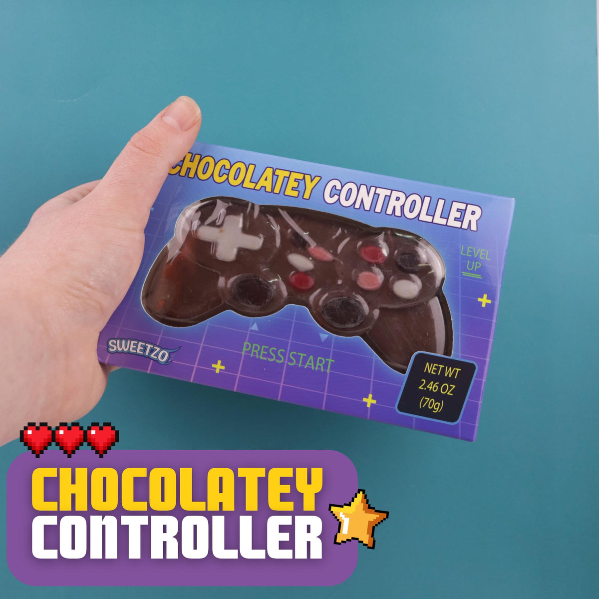 Chocolatey Video Game Controller, Candy Gift for Gamers, 2.46 Ounces