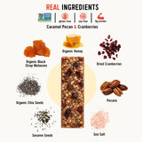 Taos Bakes - Caramel Pecan + Cranberries - Breakfast Bars - 5g Fiber & Gluten Free - Healthy Snacks for Adults - Filled with Pecans, Cranberries