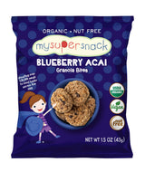 MySuperSnack Organic Granola Bites (Blueberry Acai) - 12 Snack Packs, Healthy Snacks for Kids, Nut Free