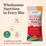 Snacks Solutions Nut & Seed Medley - Healthy Snack & Salad Topper with Plant Based Protein, Vegan & Gluten Free, Roasted Crunch, Variety Pack- 2 oz