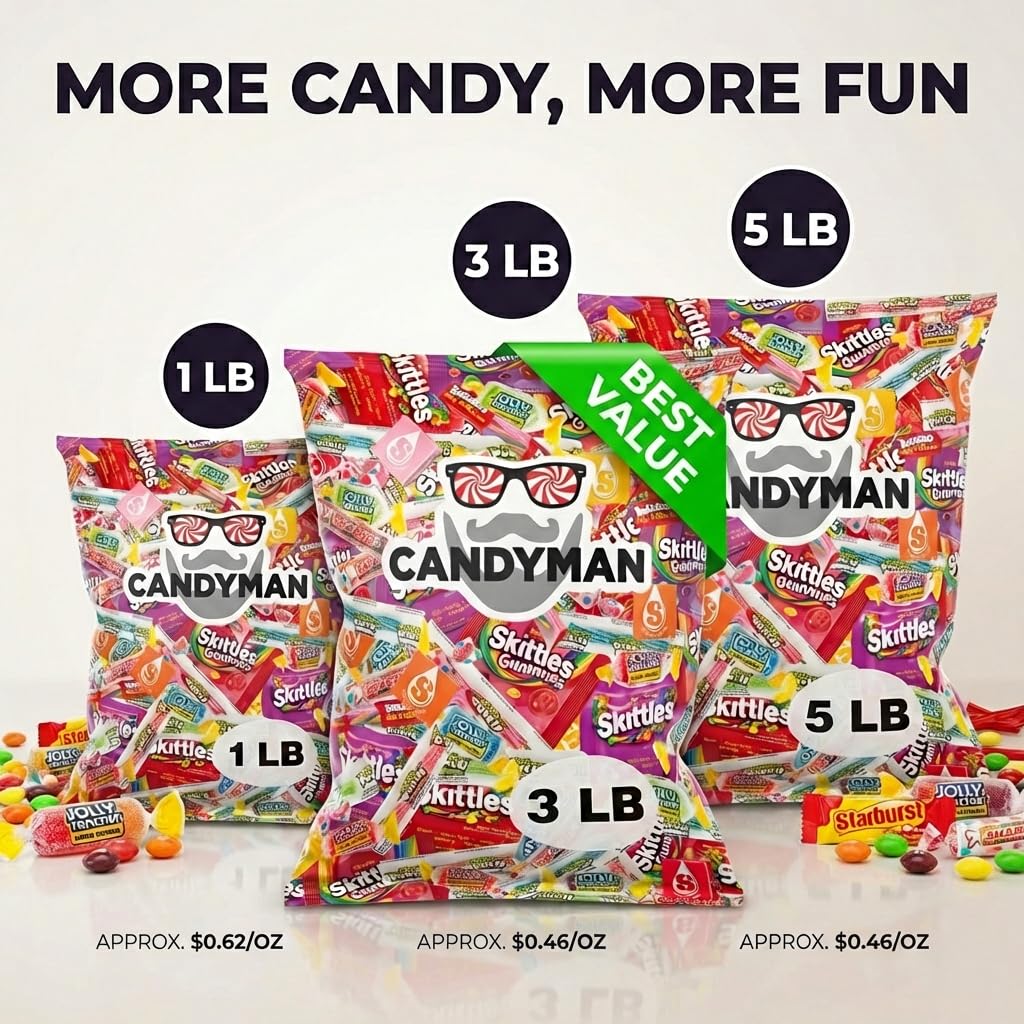 CANDYMAN Bulk Candy Individually Wrapped, 20 lb Variety Pack