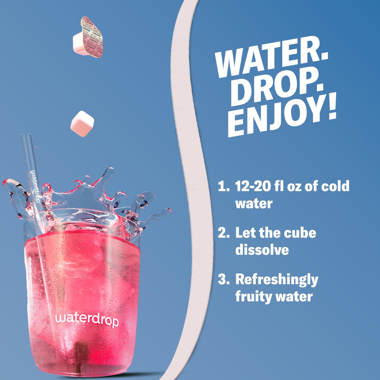 Waterdrop Hydration Cubes With Vitamin C, B Vitamins and Electrolytes, 3 Iced Tea Flavor Electrolyte Variety Pack, Flavored Water Enhancer Cubes