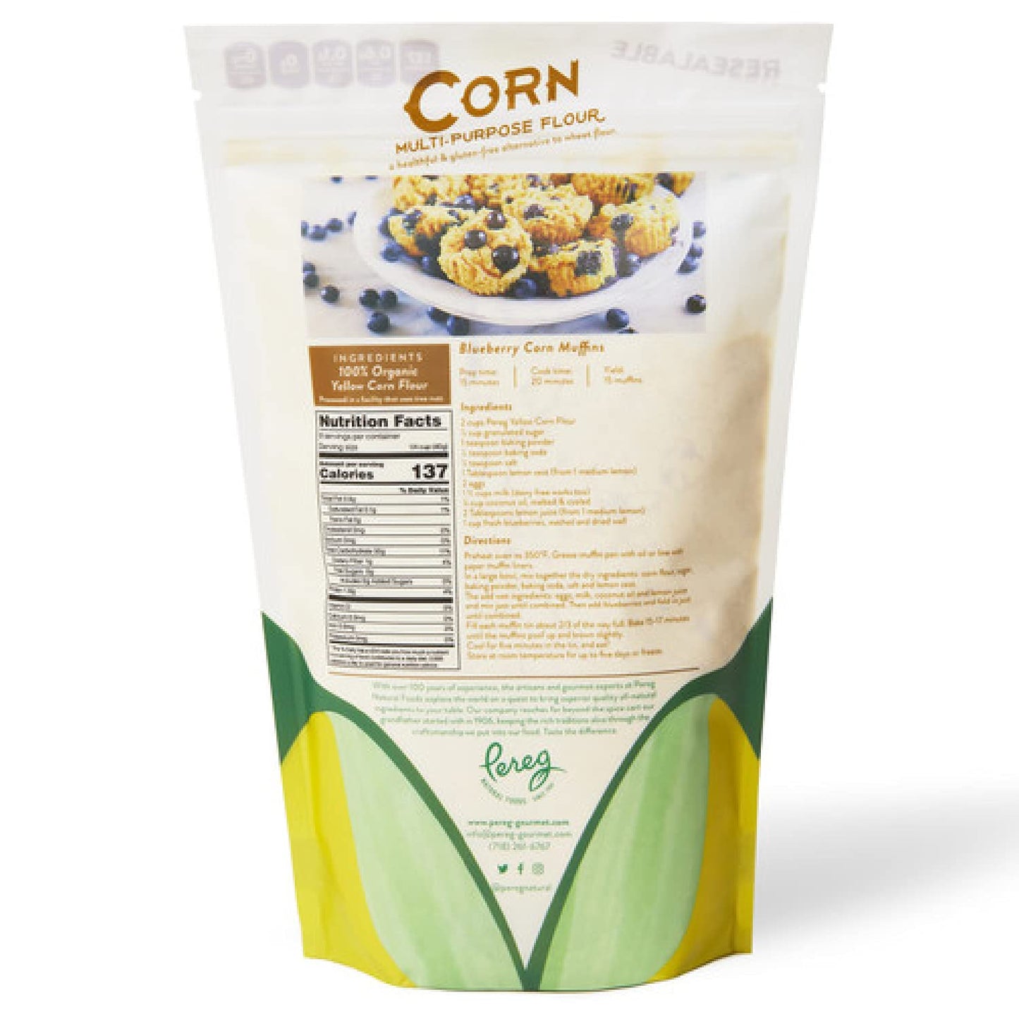 Yellow Corn Flour (14 oz) - Vegan, Non-GMO, Made In USA, Gluten-Free - Cornflour for Mexican Dishes, Bread, Muffins, Cakes, Tortillas, Pupusas