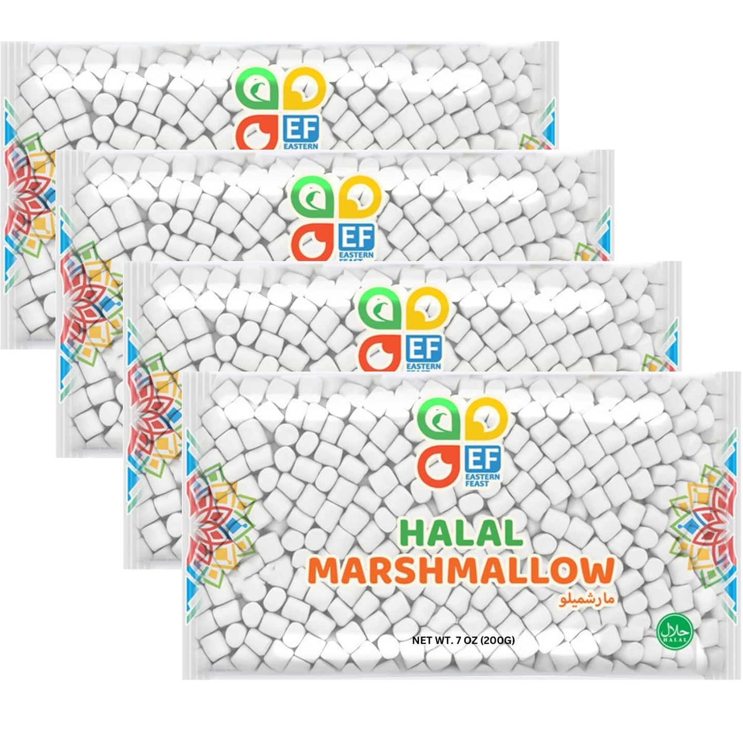 Eastern Feast - Halal Mini Marshmallow, 7oz / 200g, (Pack of 4) (Mini)