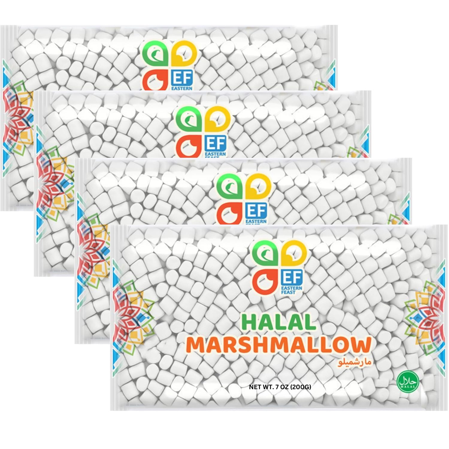 Eastern Feast - Halal Mini Marshmallow, 7oz / 200g, (Pack of 4) (Mini)