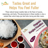 Apexy Organic Shirataki Konjac Noodle 8 Pouches Total 42.24oz. Low Calorie, Low-Carb Gluten Free, Vegan, Keto and Paleo-Friendly. (Angel Hair Shapes)