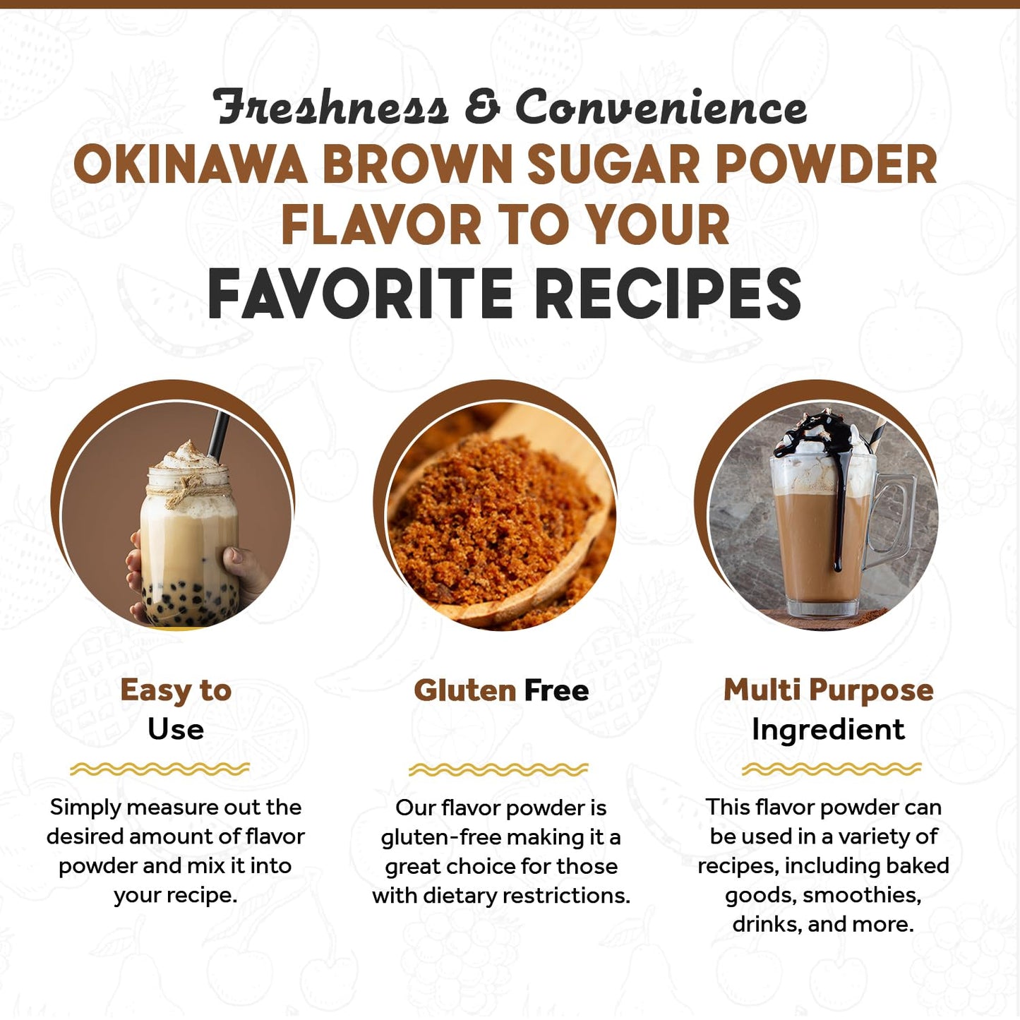 Fanale Premium Okinawa Brown Sugar Milk Tea Flavoring Powder | Perfect for Baking, Smoothies, Desserts and Drinks | Instant Flavoring Powder for Boba