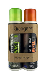 Grangers Performance Wash (10 oz Concentrate) Bottle and Clothing Repel Wash-In Reproofing (10 oz) Bottle Twin Pack