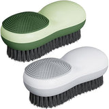 Laundry Stain Brush 2 Pack Two-Side Soft Bristle Scrub Brush for Stain Removal Silicone Household Clothes Washing Brush Dual-use Scrubbing Brush