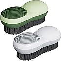 Laundry Stain Brush 2 Pack Two-Side Soft Bristle Scrub Brush for Stain Removal Silicone Household Clothes Washing Brush Dual-use Scrubbing Brush