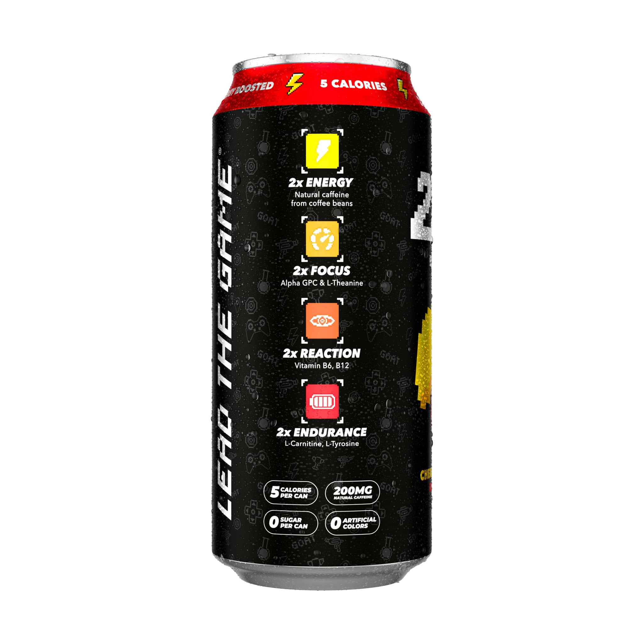 2XP Energy Drink | 2x Energy & Endurance | Alpha -GPC, L-Tyrosine, 200mg Natural Caffeine | 0 Sugar or Artificial Colors | 16oz, 12-Pack (Cherry