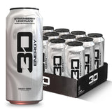 3D Sugar Free Energy Drink, Strawberry Lemonade, 16oz Cans, 12 Pack