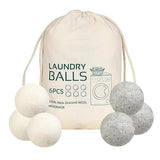 Wool Laundry Ball Pack of 6 Tumble Dryer Wool Ball Fabric Softener Alternative Reusable Wool Laundry Balls Nature’S Fabric Softeners for Fluffs