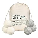 Wool Laundry Ball Pack of 6 Tumble Dryer Wool Ball Fabric Softener Alternative Reusable Wool Laundry Balls Nature’S Fabric Softeners for Fluffs