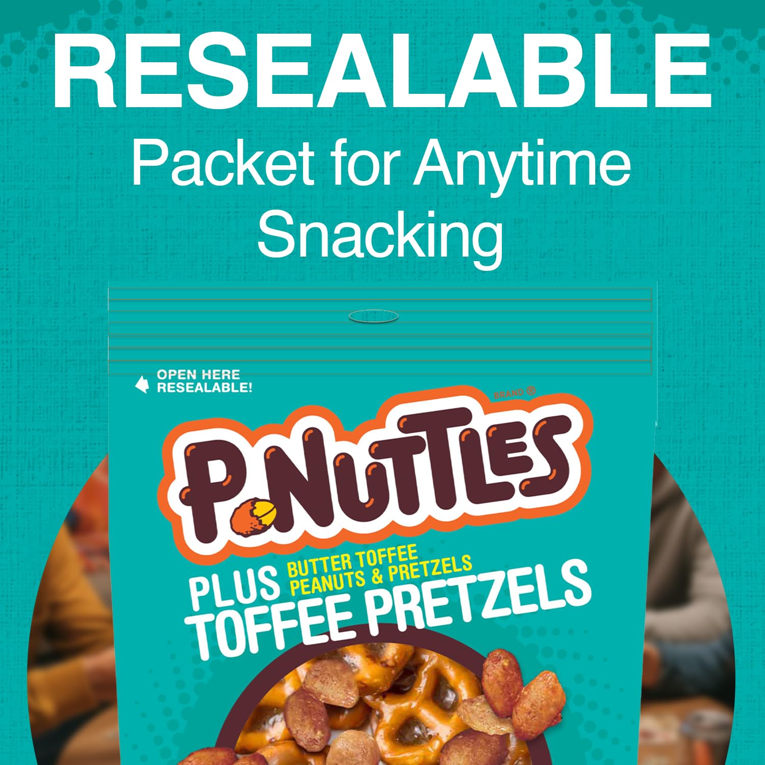 P-Nuttles Plus Toffee Pretzels, 10 Ounce Resealable Bag (Pack of 1) - Butter Toffee Peanuts and Pretzels - Perfect Gourmet Snack Mix for Parties