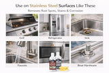 CLEAN MY STEEL Stainless Steel Rust Remover and Protector Kit, NSF Certified, 8.5 oz, Includes B570 Rust Remover, B580 Cleaner and Protector, Sponge