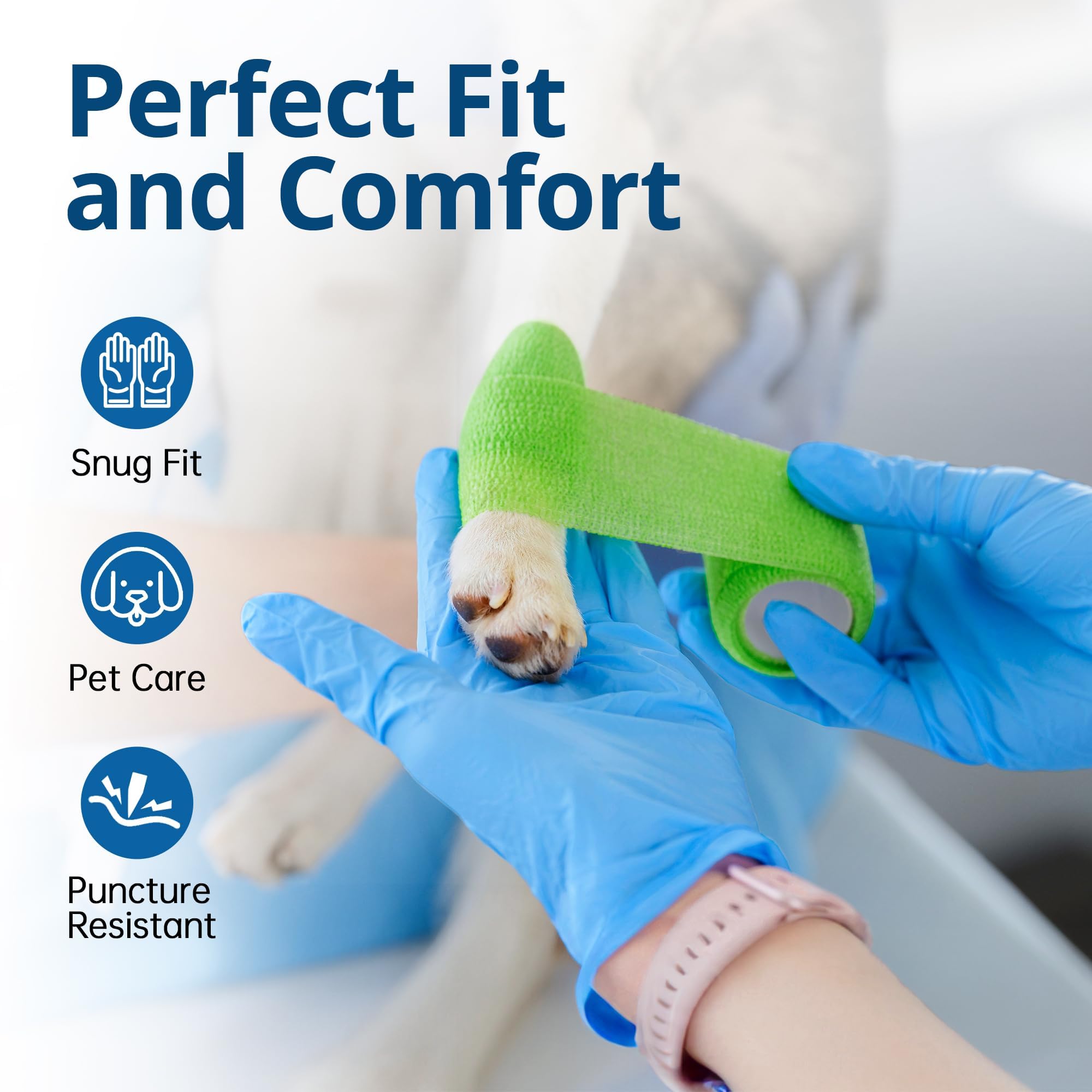 SwiftGrip Disposable Nitrile Exam Gloves, Blue, Nitrile Gloves Disposable Latex Free, Medical Gloves, Cleaning Gloves, Food-Safe Rubber Gloves, Powder