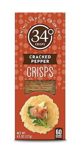 34 Degrees Crisps | Cracked Pepper Crisps | Thin, Light & Crunchy Cracked Pepper Crisps, 3 Pack (4.5oz each)