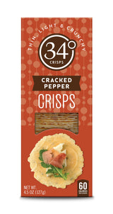 34 Degrees Crisps | Cracked Pepper Crisps | Thin, Light & Crunchy Cracked Pepper Crisps, 3 Pack (4.5oz each)