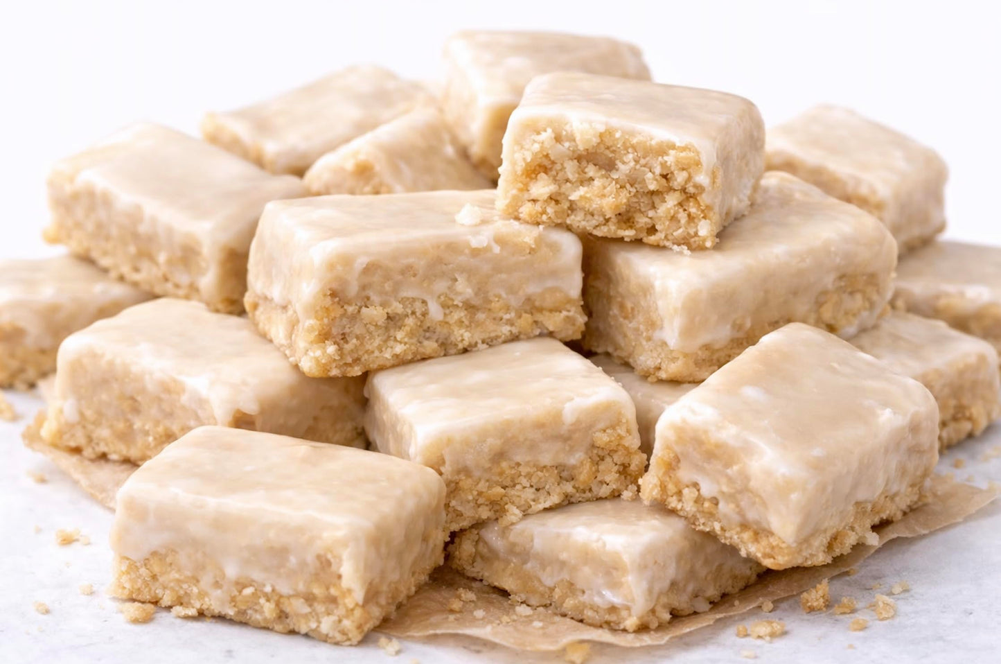 Arjhanay’s Sweets White Frosted Peanut Butter Bars, 12 oz Container (22-25 Pieces) - Thick Bakery-Style Candy with Sweet White Coating, Plant-Based
