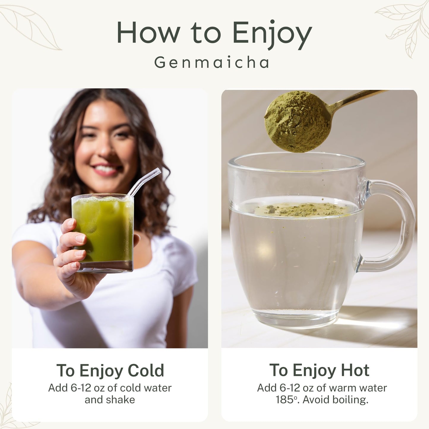 Yu Tea Organic Genmaicha Green Tea Powder, 30 Instant Packets | Japanese Green Tea & Roasted Brown Rice | Low Caffeine & Unsweetened | Relaxation