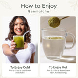 Yu Tea Organic Genmaicha Green Tea Powder, 30 Instant Packets | Japanese Green Tea & Roasted Brown Rice | Low Caffeine & Unsweetened | Relaxation