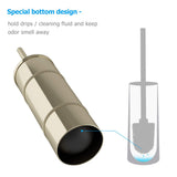nu steel TBH-8065G-17 Slim Compact Freestanding Toilet Bowl Brush and Holder for Bathroom Storage and Organization - Space Saving, Sturdy, Deep