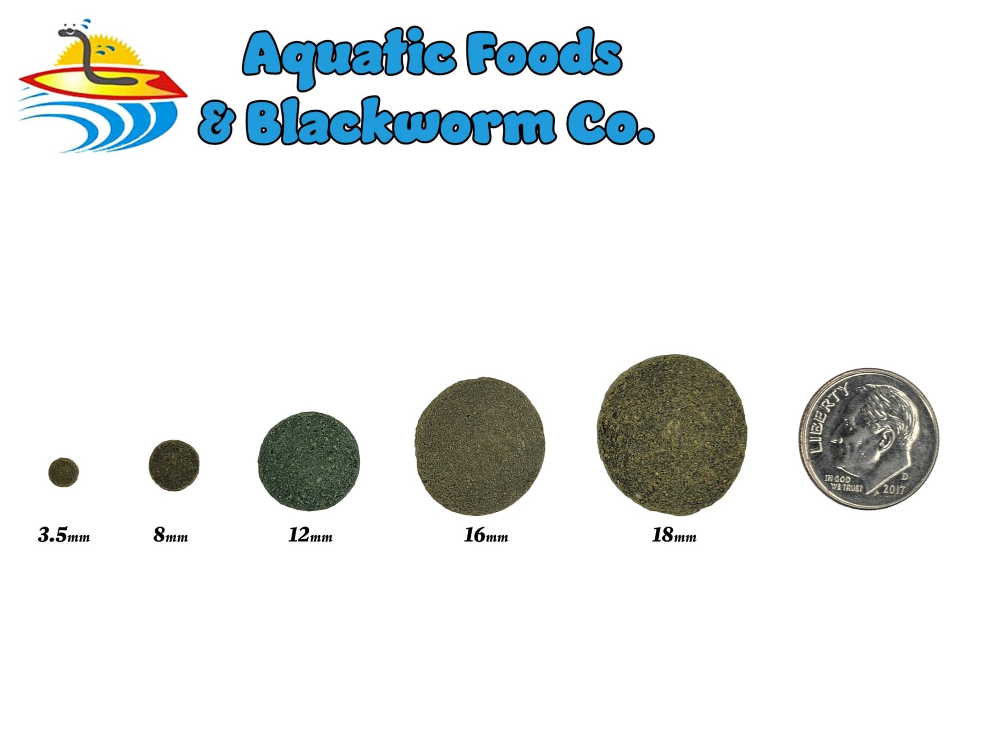 Aquatic Foods Inc. 3.5mm - 1/8" Micro Wafer Mix of Spirulina Algae & Intense Color Enhancing Sinking Micro Wafers for Catfish, Plecos, Bottom Fish