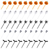 100 PCS Halloween Picks Plastic Halloween Party Cupcake Toppers Appetizer Picks