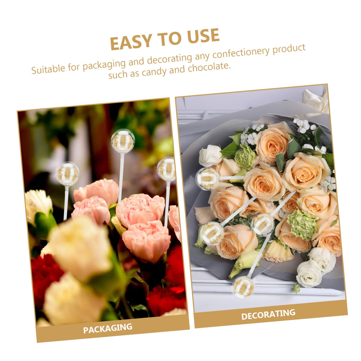 Angoily 100sets Chocolate Holders of Candy Packaging Cases for Bouquets for Wrapping Chocolates Caramels and Workmanship and Creative Design