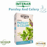 Imtenan Natural Drink Herbal Parsley And Celery Herbal Tea Bags Herbals Herbs Herb Non Gmo No Additives No Artificial Coloring Kosher Halal (18 Bag)