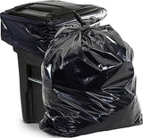 Aluf Plastics 65 Gal Black Heavy Duty Garbage Bags 1.5 Mil - 50"x 48" - Pack of 50 - For Contractor, Outdoor, Construction, & Storage