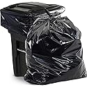 Aluf Plastics 65 Gal Black Heavy Duty Garbage Bags 1.5 Mil - 50"x 48" - Pack of 50 - For Contractor, Outdoor, Construction, & Storage