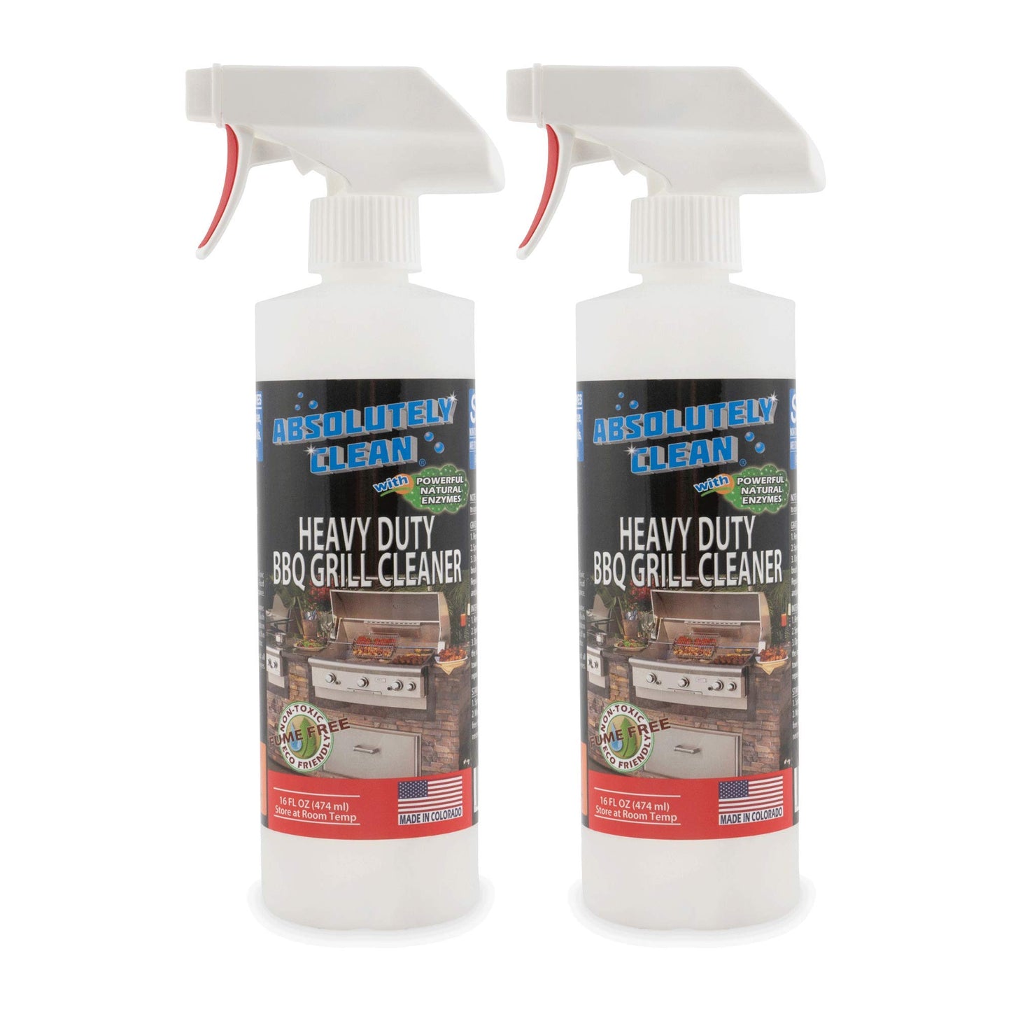 Absolutely Clean AMAZING Grill Cleaner Spray! - Professional Strength, Natural Enzyme Formula - Fast Acting, Fume Free - USA Made (16oz Spray Bottle 2