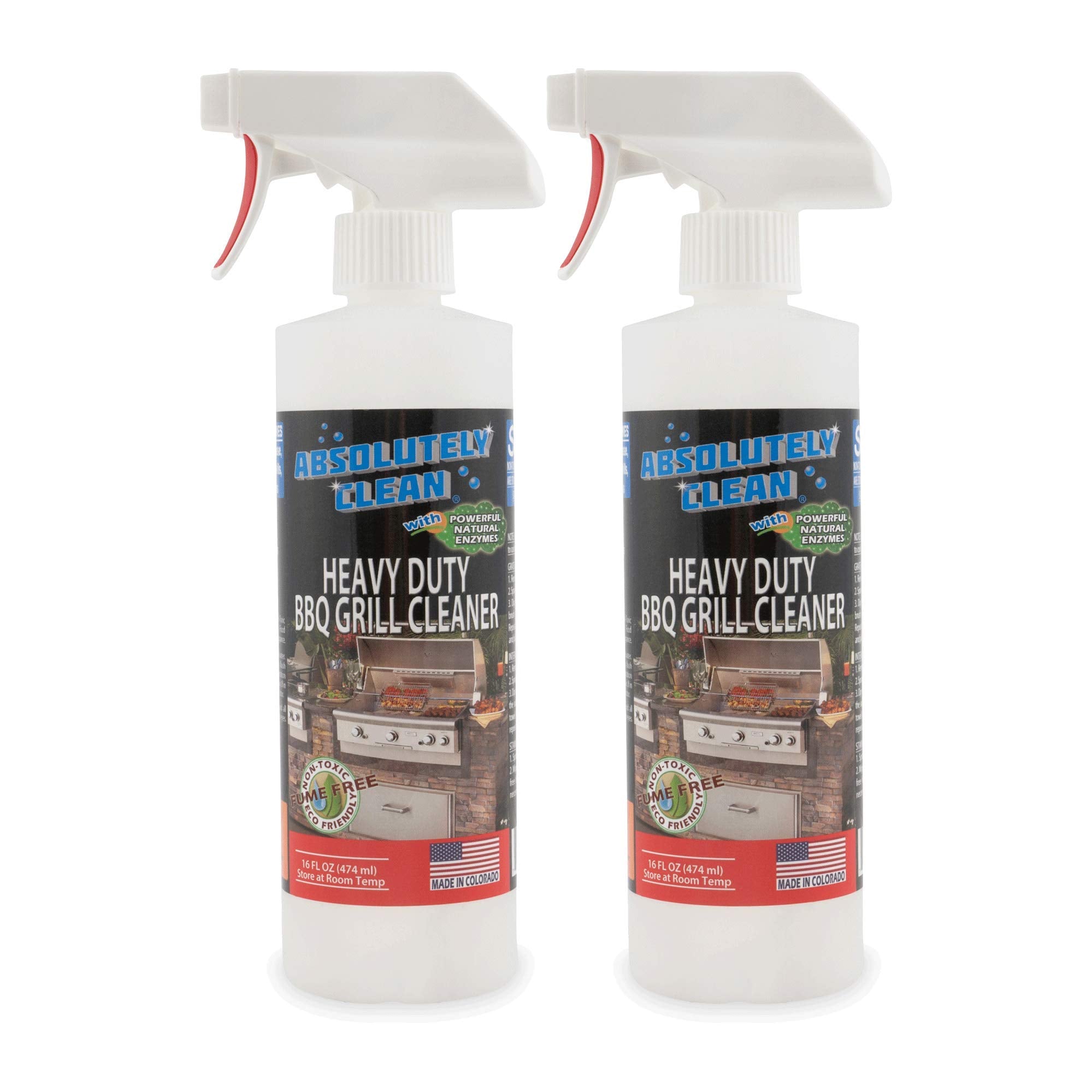 Absolutely Clean AMAZING Grill Cleaner Spray! - Professional Strength, Natural Enzyme Formula - Fast Acting, Fume Free - USA Made (16oz Spray Bottle 2