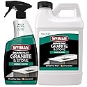 Weiman Disinfecting Granite Cleaner & Polish Value Pack - (1) 24 oz Spray Bottle, (1) 64 oz Refill