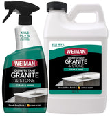 Weiman Disinfecting Granite Cleaner & Polish Value Pack - (1) 24 oz Spray Bottle, (1) 64 oz Refill