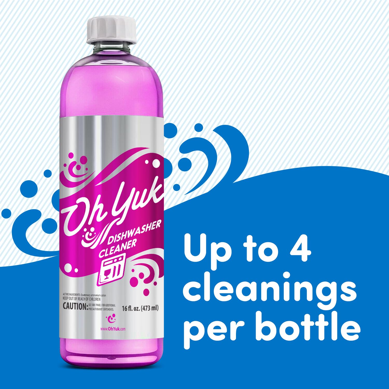 Oh Yuk Dishwasher Cleaner, Descaler, And Deodorizer - Removes Grease, Odors, And Buildup - Natural Orange Scent - Septic Safe Formula For A Fresh