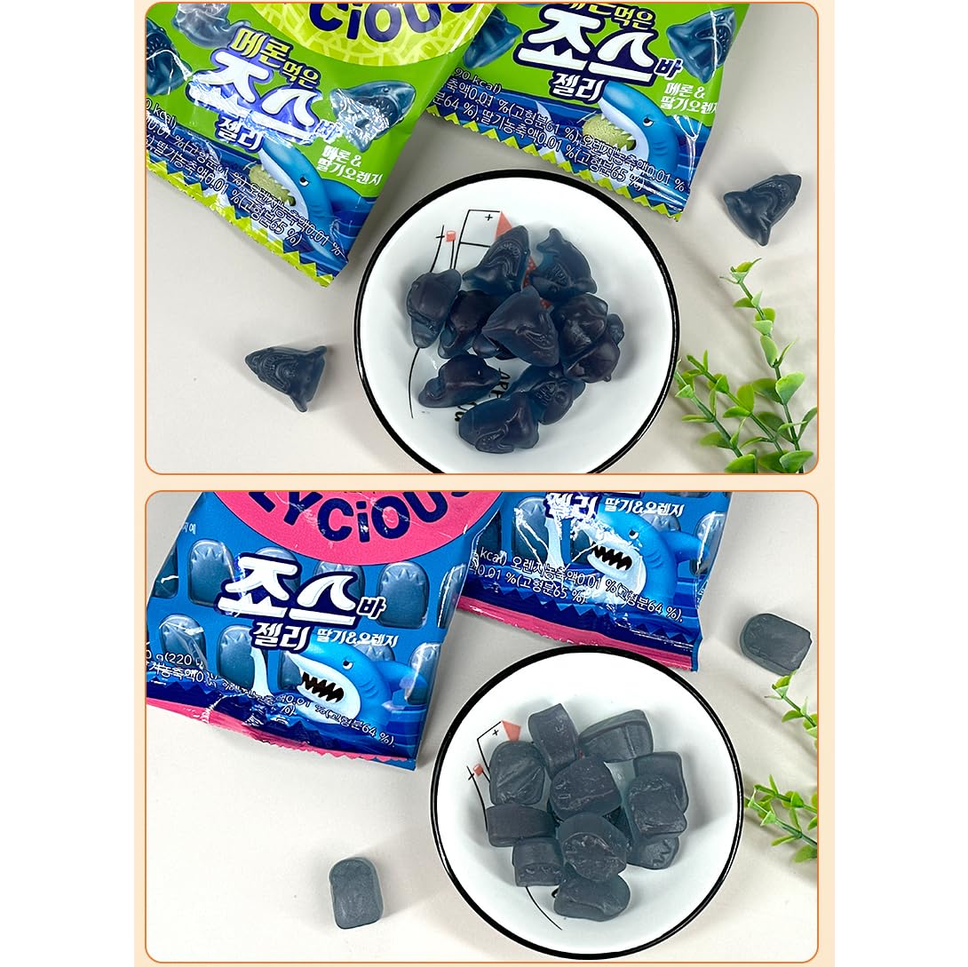LOTTE Jellycious Grapes & Cantaloupe Gummy Candy, Korean Favorite Mixed Fruity Soft Candy, Sweet and Sour Deliciousness Juice Gummies, Casual Snacks