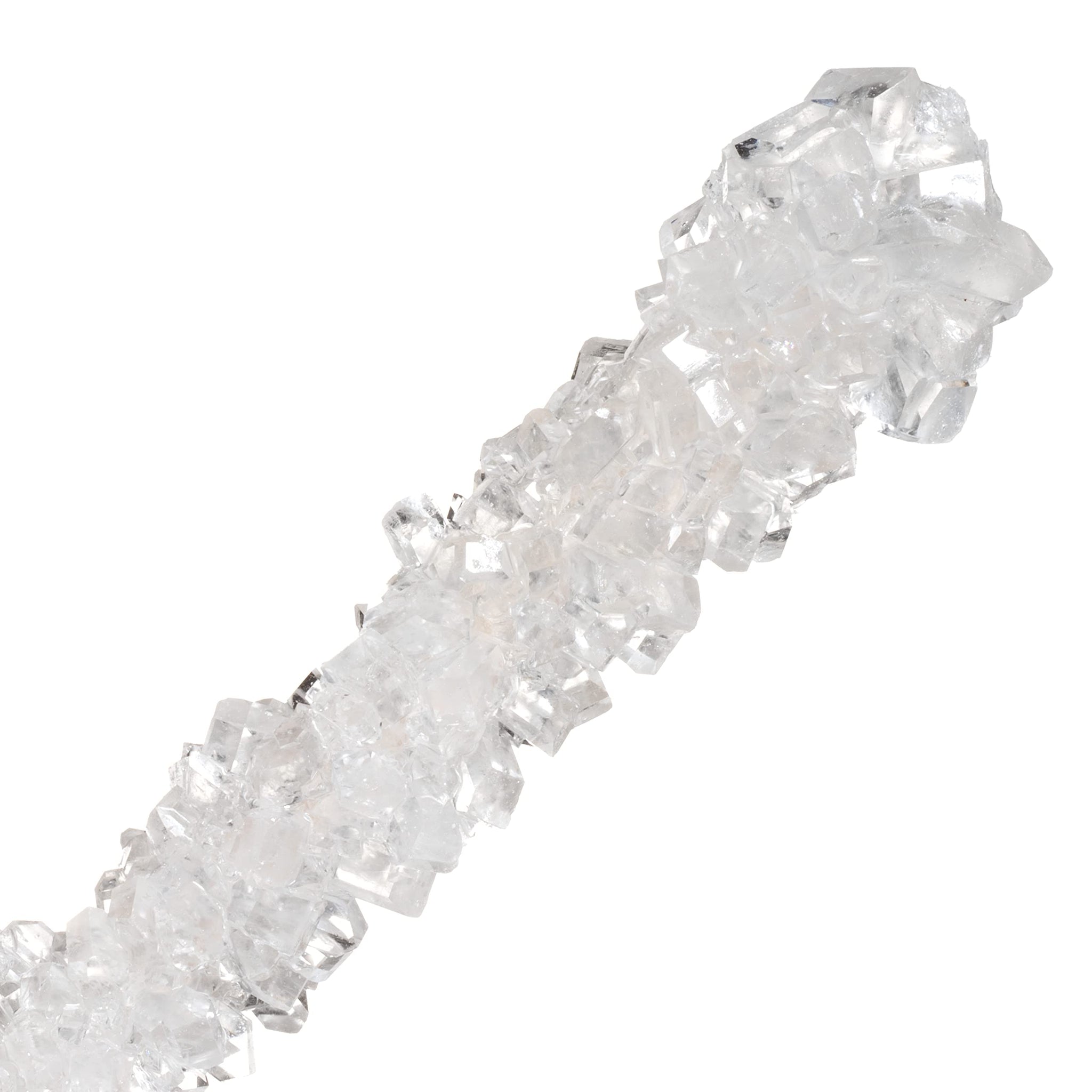 White Rock Candy Sugar Sticks - Original Sugar Flavored - 12 Individually Wrapped White Candy Party Favors