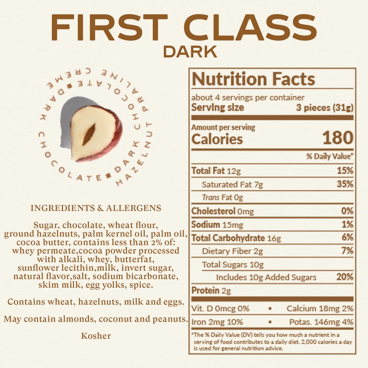 Bahlsen Ohne Gleichen First Class Dark Cookies (12 boxes) - Hazelnut wafers covered in rich dark European chocolate - 4.4 oz boxes
