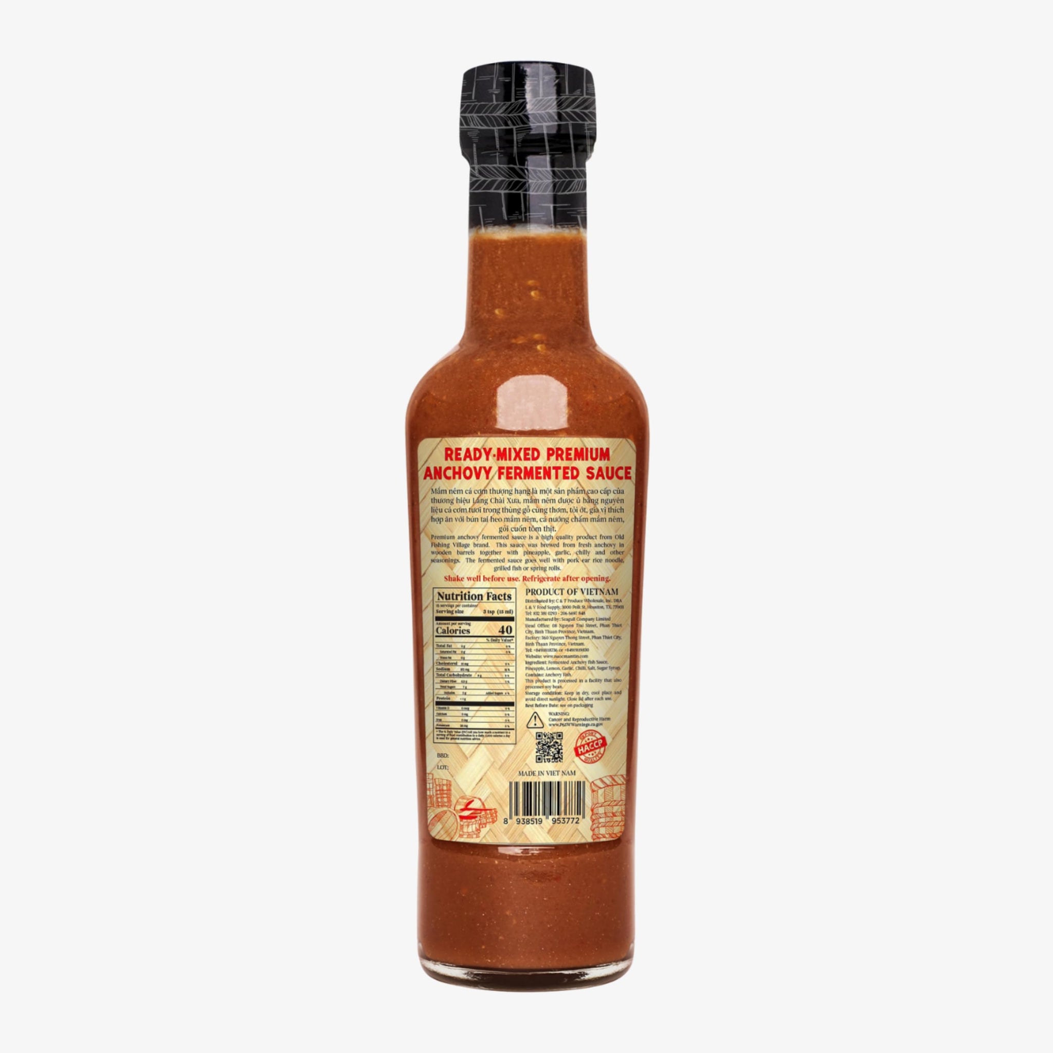 Làng Chài X?a Premium Vietnamese Anchovy Fermented Sauce - Authentic and Flavorful Marinades and Sauces for Grilling, Dipping, and Cooking (200g)