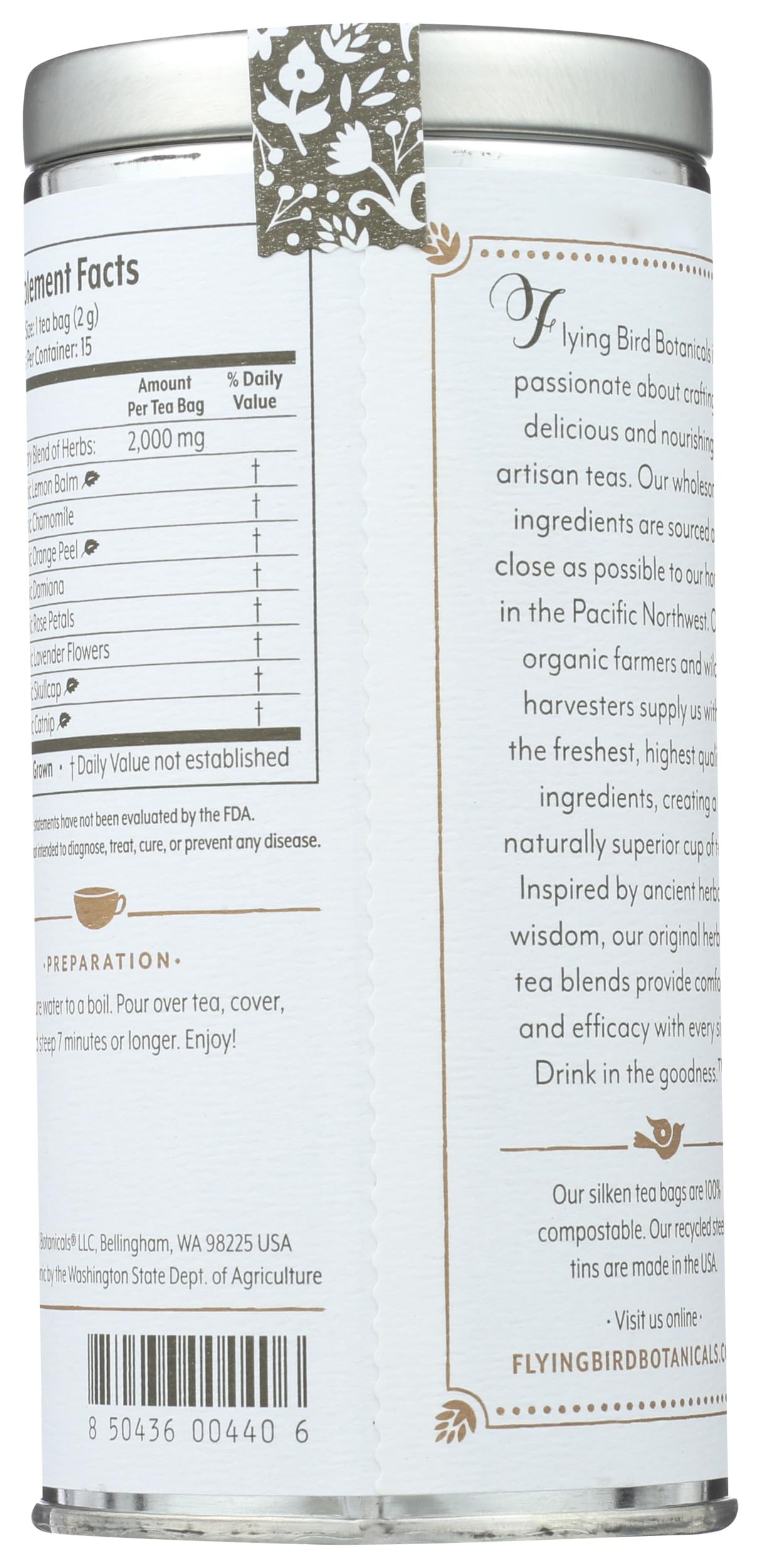FLYING BIRD BOTANICALS Organic Dream Catcher Tea, 15 CT