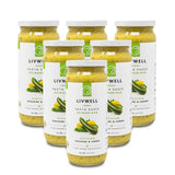 LIVWELL Sicilian Zucchini Pasta Sauce - Pack of 6 Plant Based Dairy Free Sicilian Zucchini & Lemon Pasta Sauce with Fresh Basil, Olive Oil, Cashews